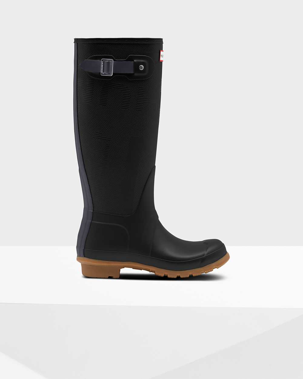 Botas De Agua Mujer - Hunter Original Tall Exploded Logo Texture Negras - FSOBJA-376 - Negras